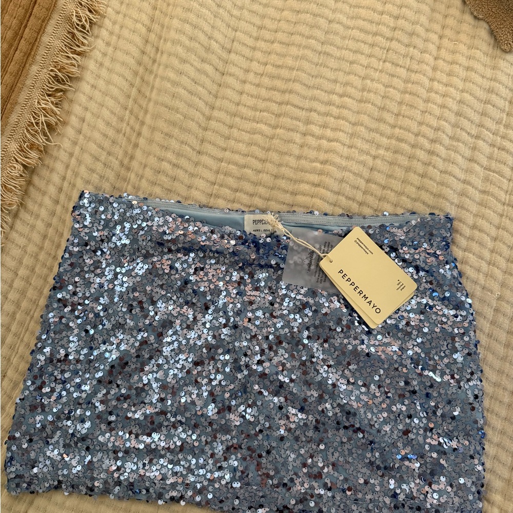 Peppermayo Sparkling Silver Mini Skirt